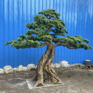Artificial fiberglass pine tree landscaping