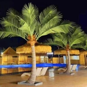 Large outdoor artificial fiberglass coconut trees